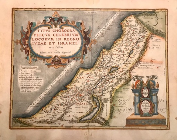 Ortelius Abraham (1528-1598) Typus chorographicus, celebrium locorum in regno Iudae et Israhel 1608 Anversa 